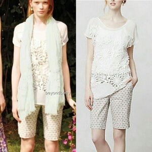 {Anthro} Yoana Baraschi White Crochet Top